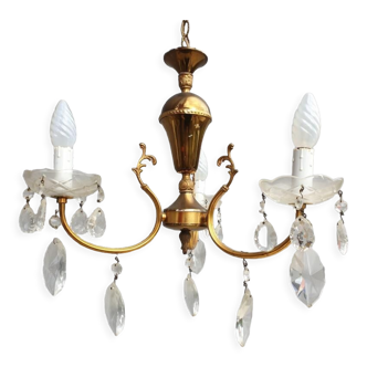 Vintage chandelier with tassels 3 arms of light