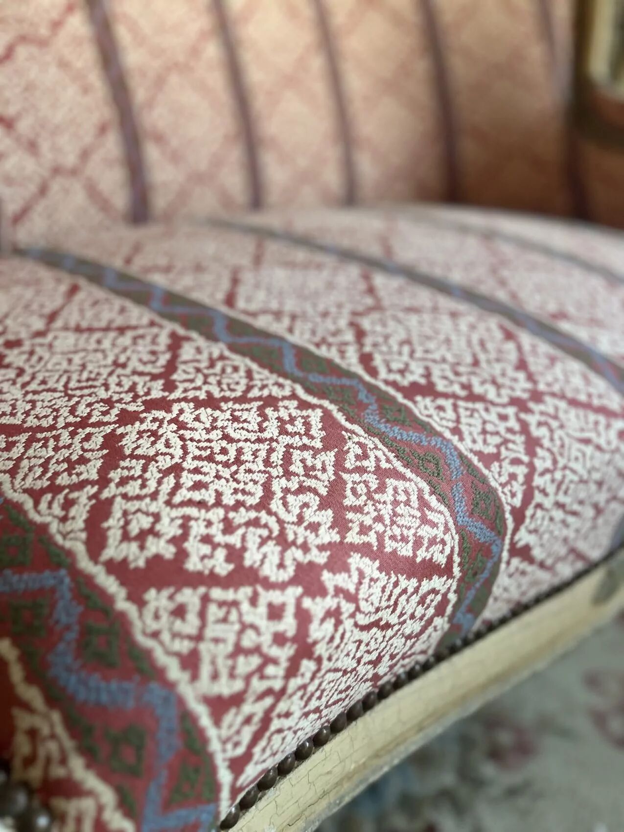 Antique Louis XV style bench – Napoleonic III period – 110 cm