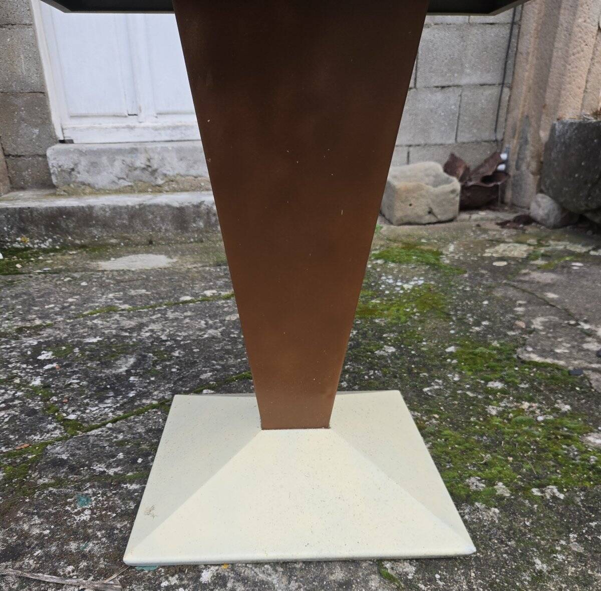 Tolix table in iron / central leg design – 80 x 80 x 80 cm / XXth century