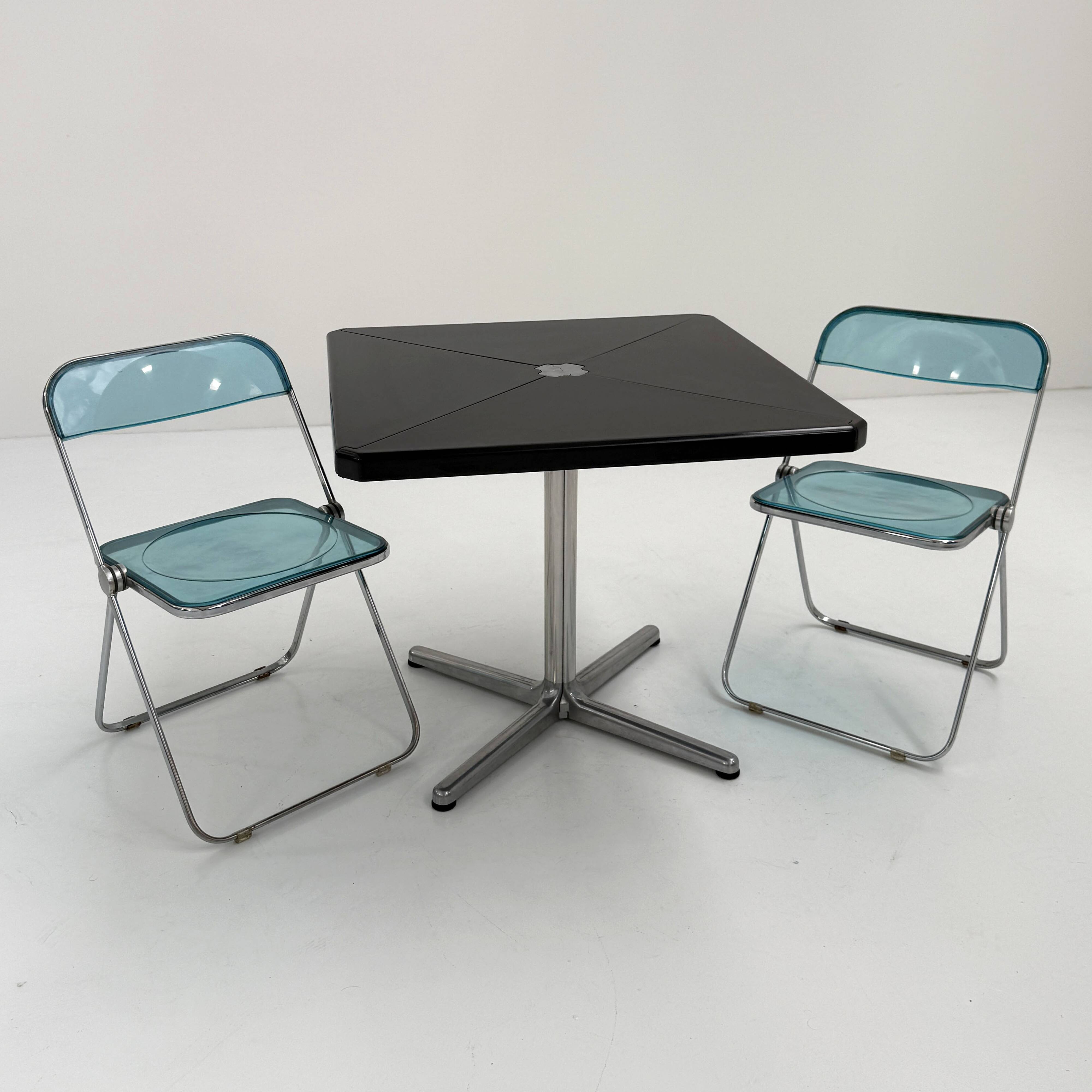 Black Plana folding table by Giancarlo Piretti for Anonima Caste