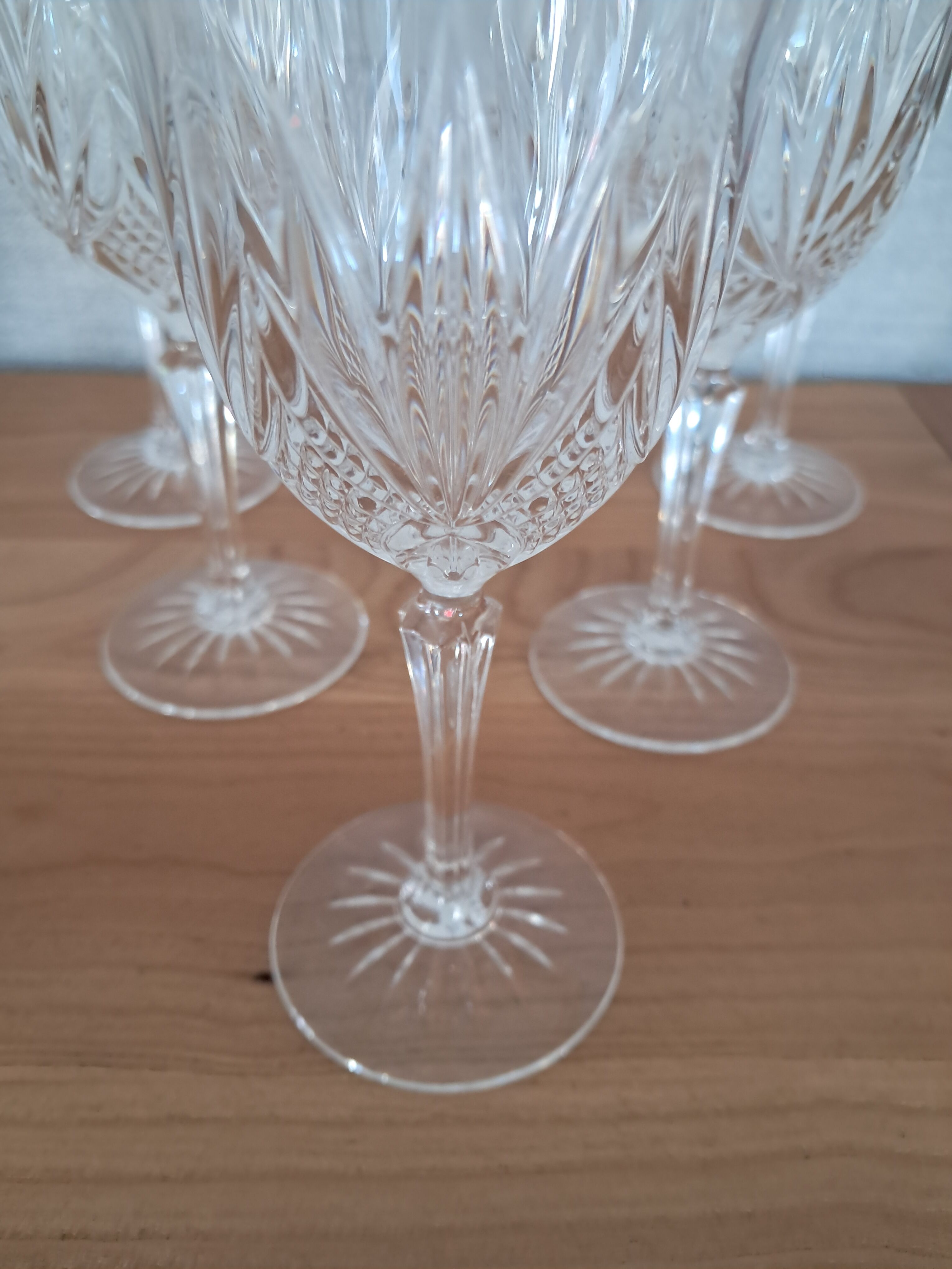 6 crystal white wine glasses from Arques, Sofia model.