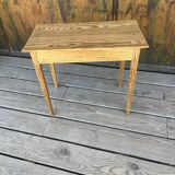 Raw wood side table