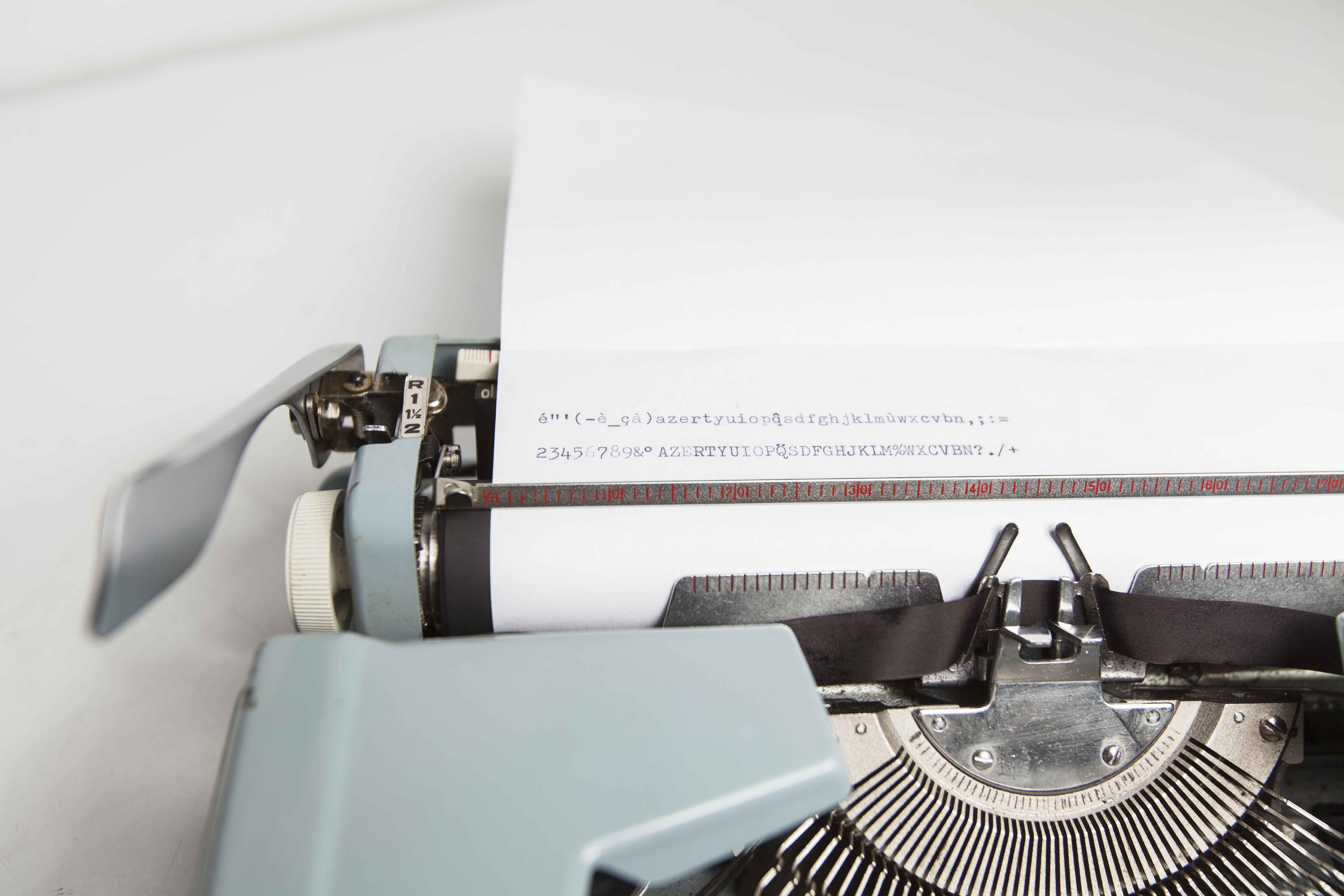 Sky Blue Brother Typewriter from 1980
