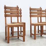 Set of six French dining chairs