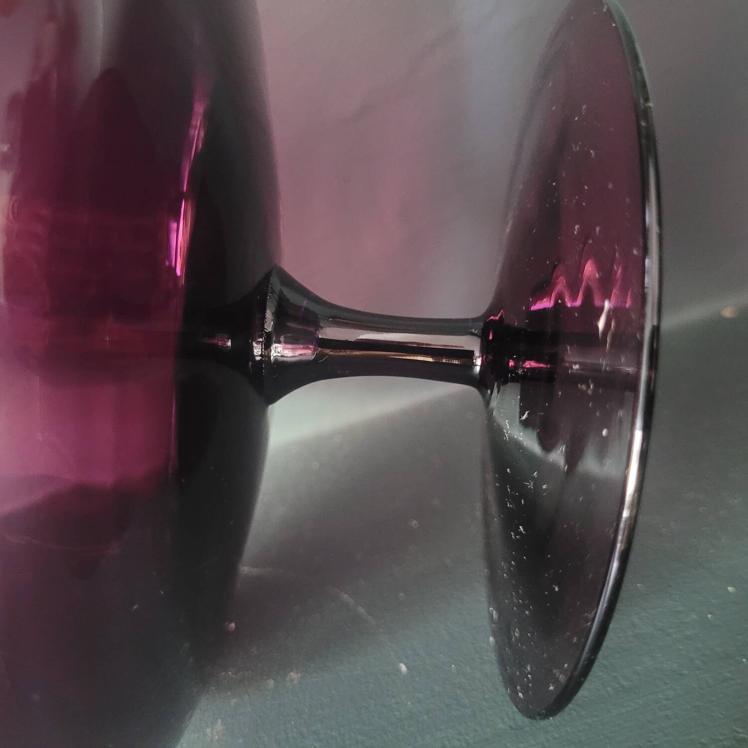 Vintage Ingrid Glashütte purple glass bowl – 70s modernist design