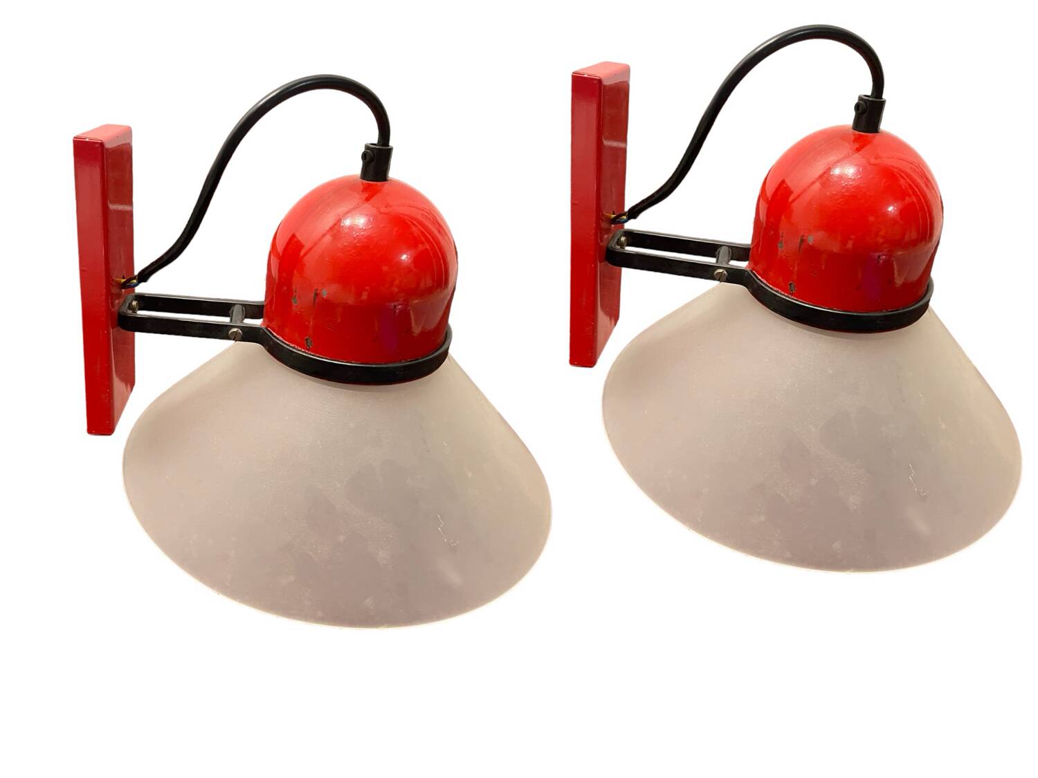Industrial Red Sconces Set of 2 1970’s