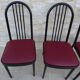 4 metal chairs with burgundy imitation leather seats from the Souvignet brand
