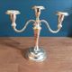 English candle holder triple pearl chandelier patinated chrome metal