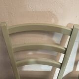 Pair of green straw chairs