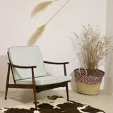 Scandinavian armchair 1960 curved armrests