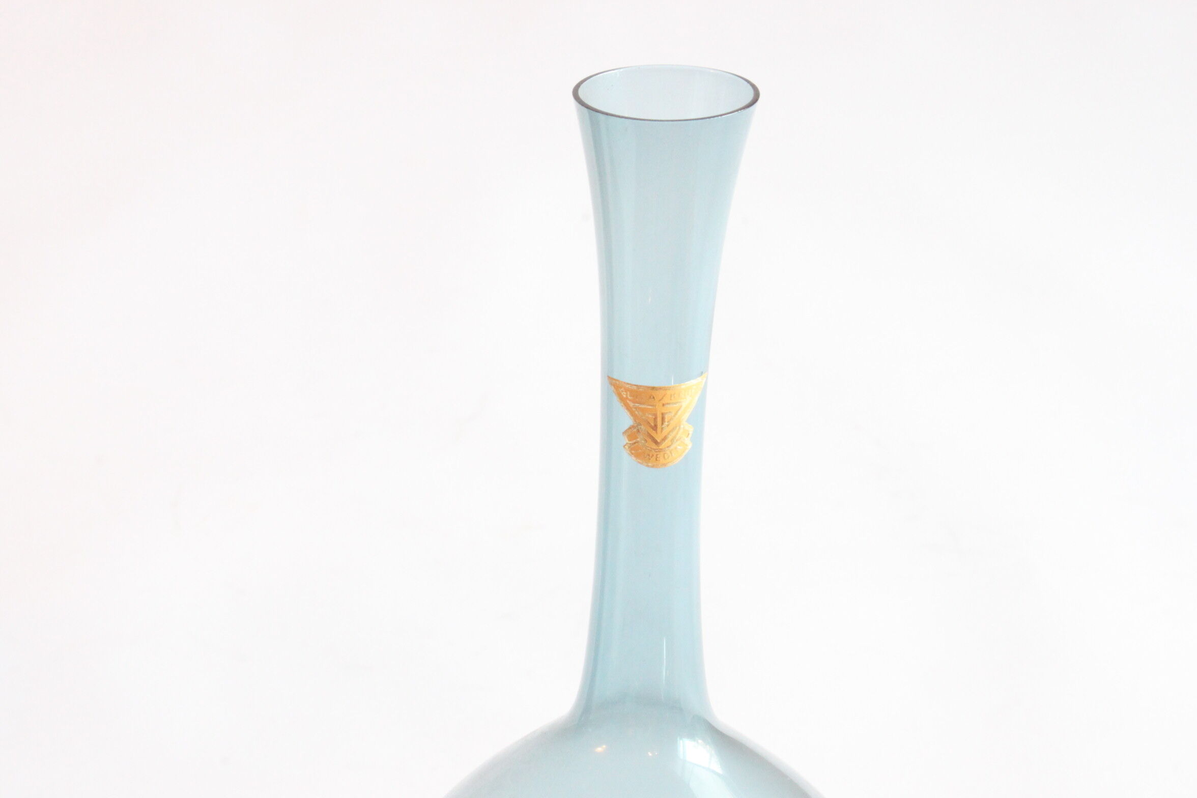 Sky blue bud vase by Arthur Percy for Gullaskruf Glasbruk, Sweden 1950s