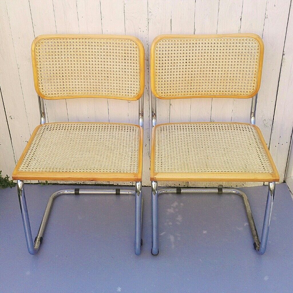 Pair of chairs cesca B32 marcel Breuer canned