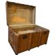 Brown wooden XL vintage chest / trunk / side table