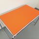 Bureau vintage en skai orange et chrome des années 70
