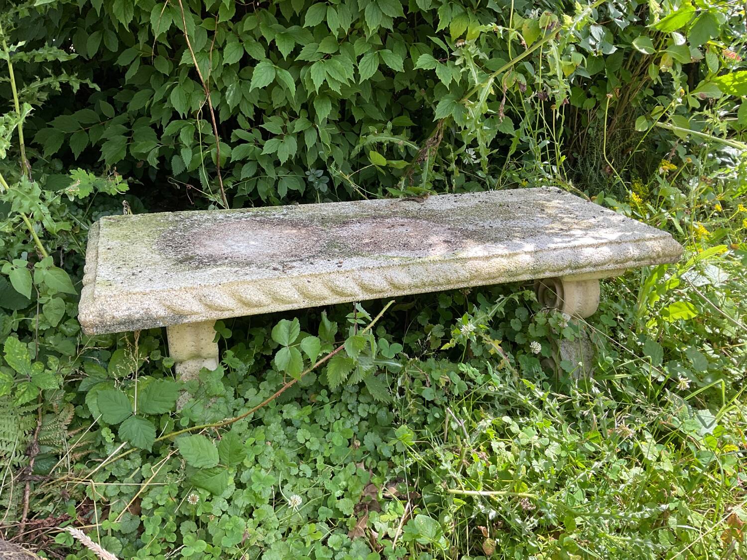Vintage stone garden bench