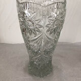 Old vintage chiseled cut glass vase
