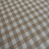 Set of 4 Scandinavian light wood dining chairs with beige polyester upholstered seats