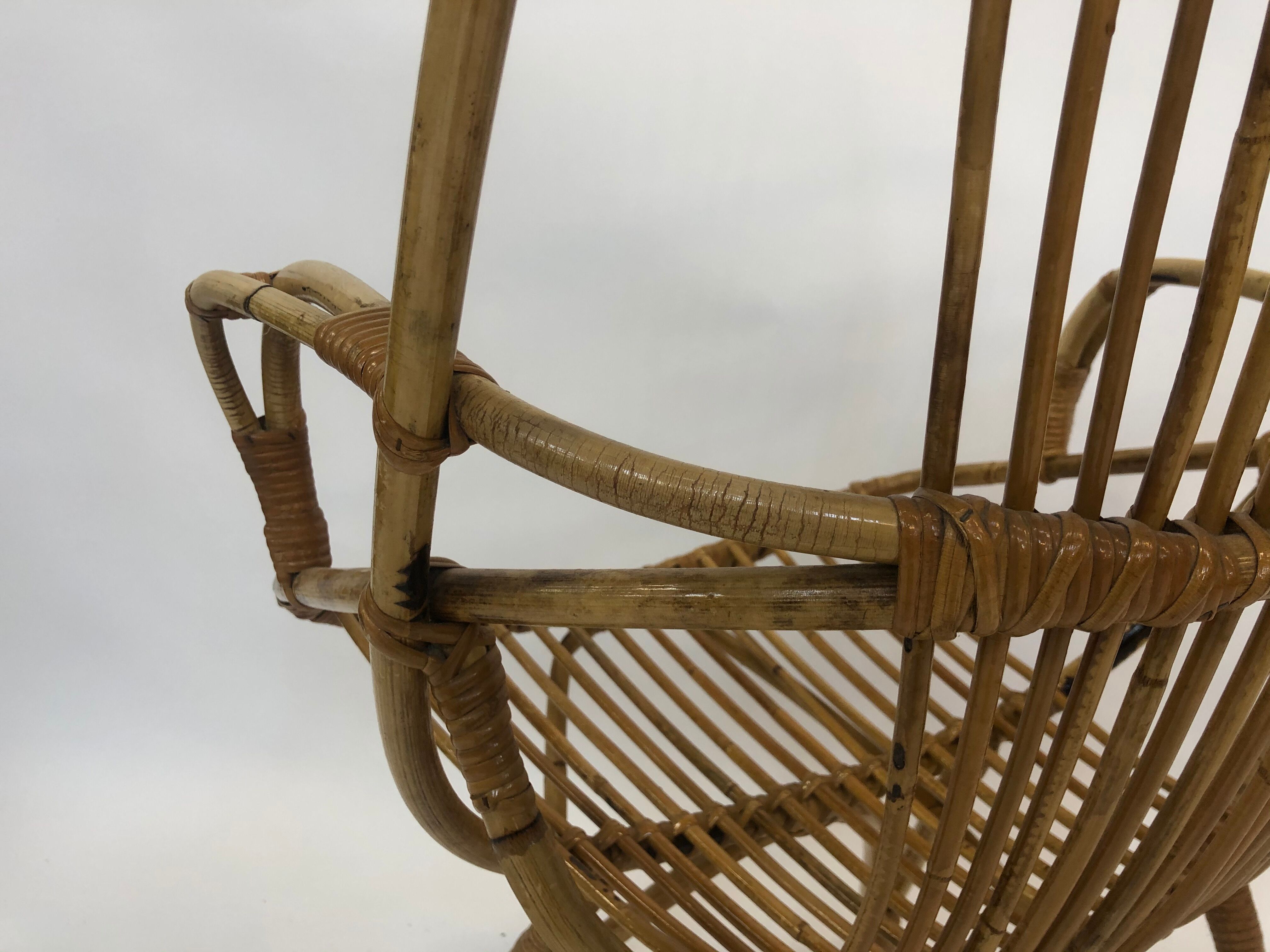 Van Rohe Noordwolde rattan chair, 1960s