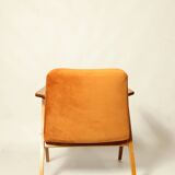 Fauteuil Lounge Vintage Burt Orange par J. Chierowski, 1960, Design Scandinave