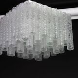 1 of 6 stunning Murano glass ice tubes ceiling lights by Doria, Germany, 1960s.