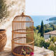 Large bamboo and rattan birdcage from the 1970s.
