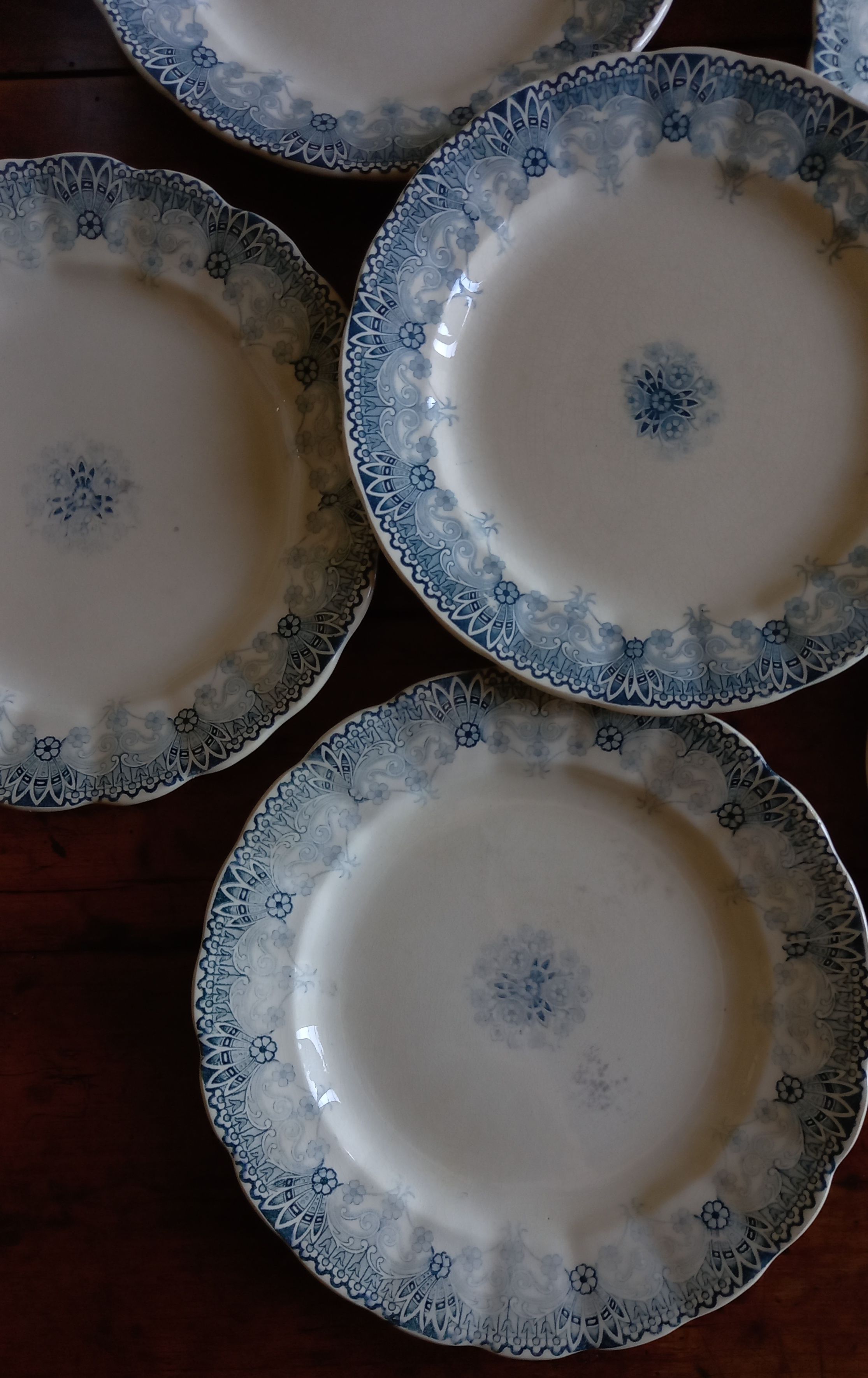 Set of 6 plates iron earth H Boulenger Choisy-le-Roi