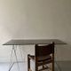 Large smoked glass and chrome metal desk, Sauze design 1970.