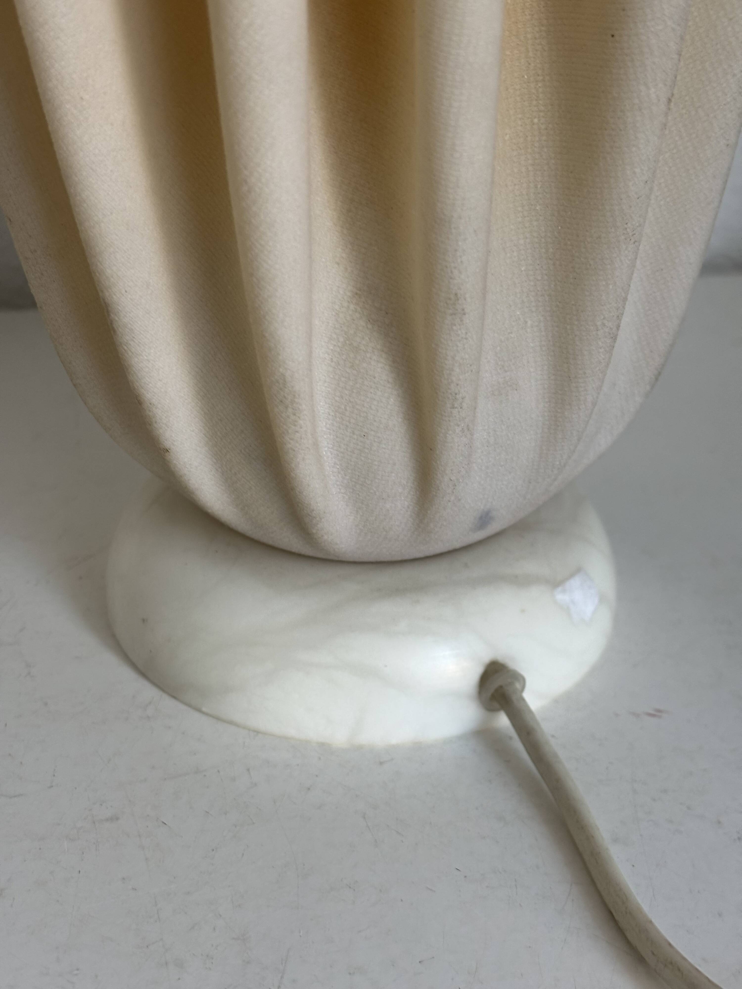 Vintage 1970 Athéna lamp by Georgia Jacob, draped in light salmon - 50 cm