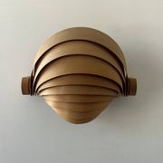 Vintage pine slat wall lamp, Translandia, Netherlands, 1960s