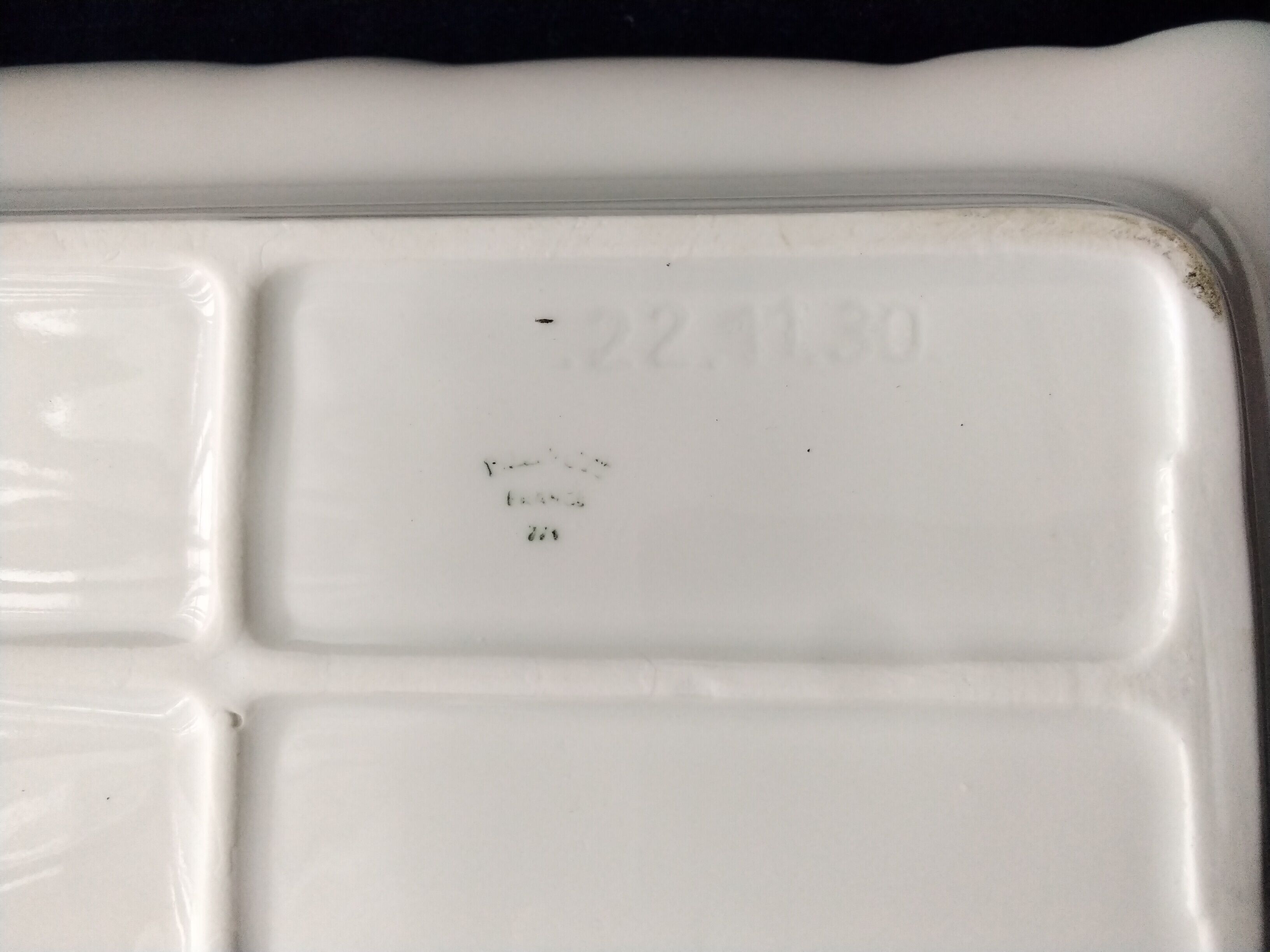 White porcelain asparagus dish Pillivuyt