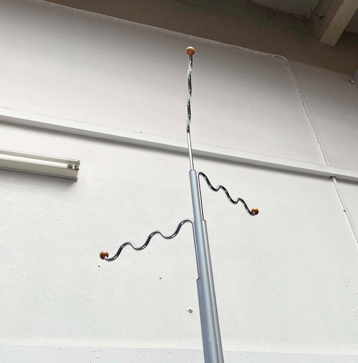 Postmodern German grey metal coat rack by Markus Börgens for D-Tec, 1980s.