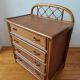 Vintage rattan and cane commode from the 1970s.