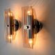 Pair of Veca wall lamps in pink Murano glass Italy 1970