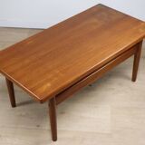 Scandinavian rectangular teak coffee table, 1960