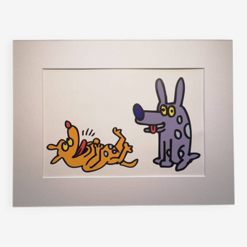 Illustration by Keith Haring - 'Animals' series - 5/12