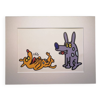 Illustration by Keith Haring - 'Animals' series - 5/12