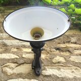 Antique cast iron and enamel wall lamp from the 1930s
