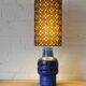 Lampe de table vintage en céramique avec nouvel abat-jour fait main avec tissu vintage original