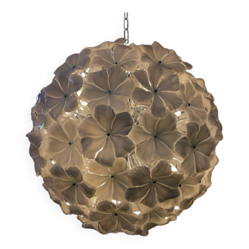 Venetian Beige Flowers Murano Glass Sputnik Chandelier