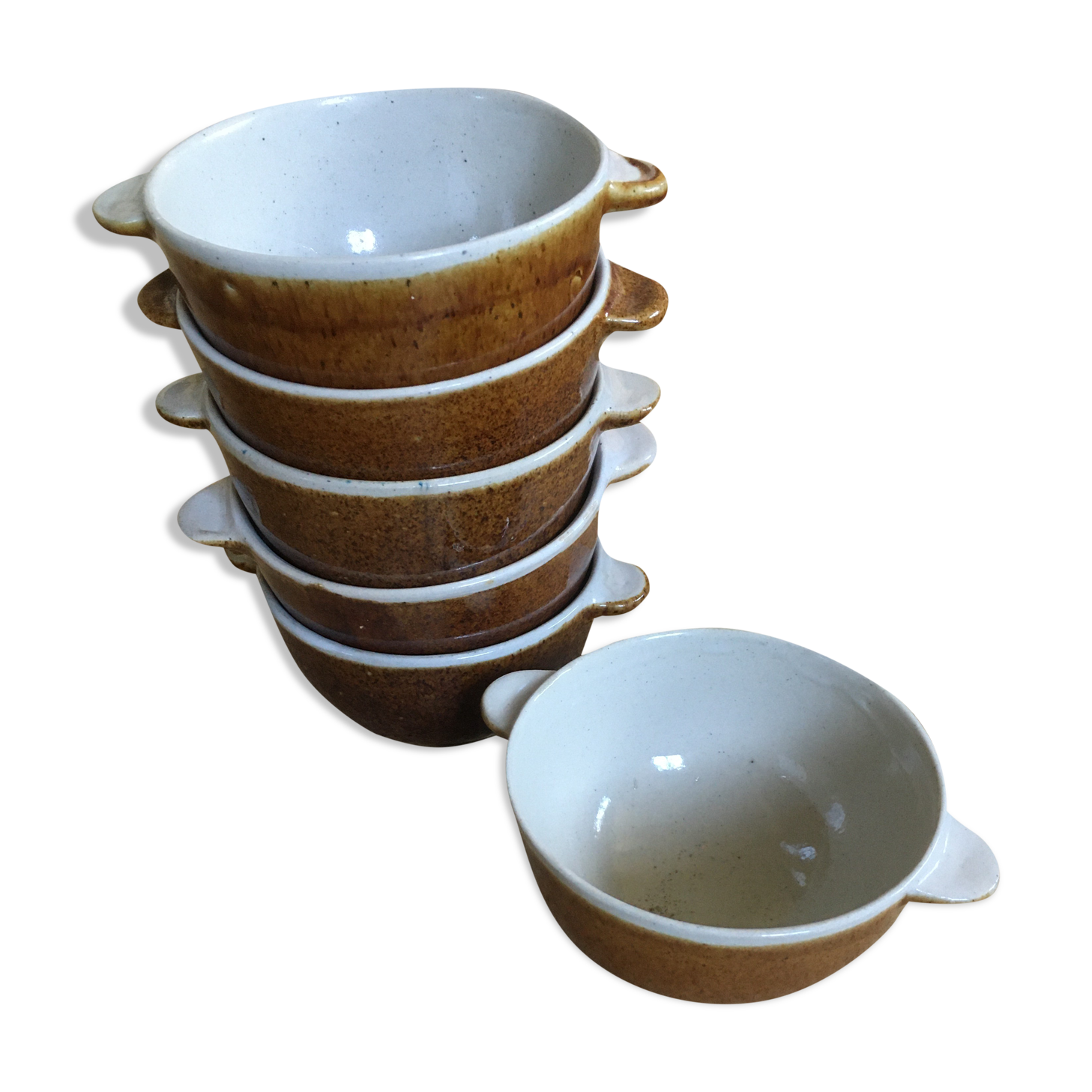 Series of 6 sandstone bowls