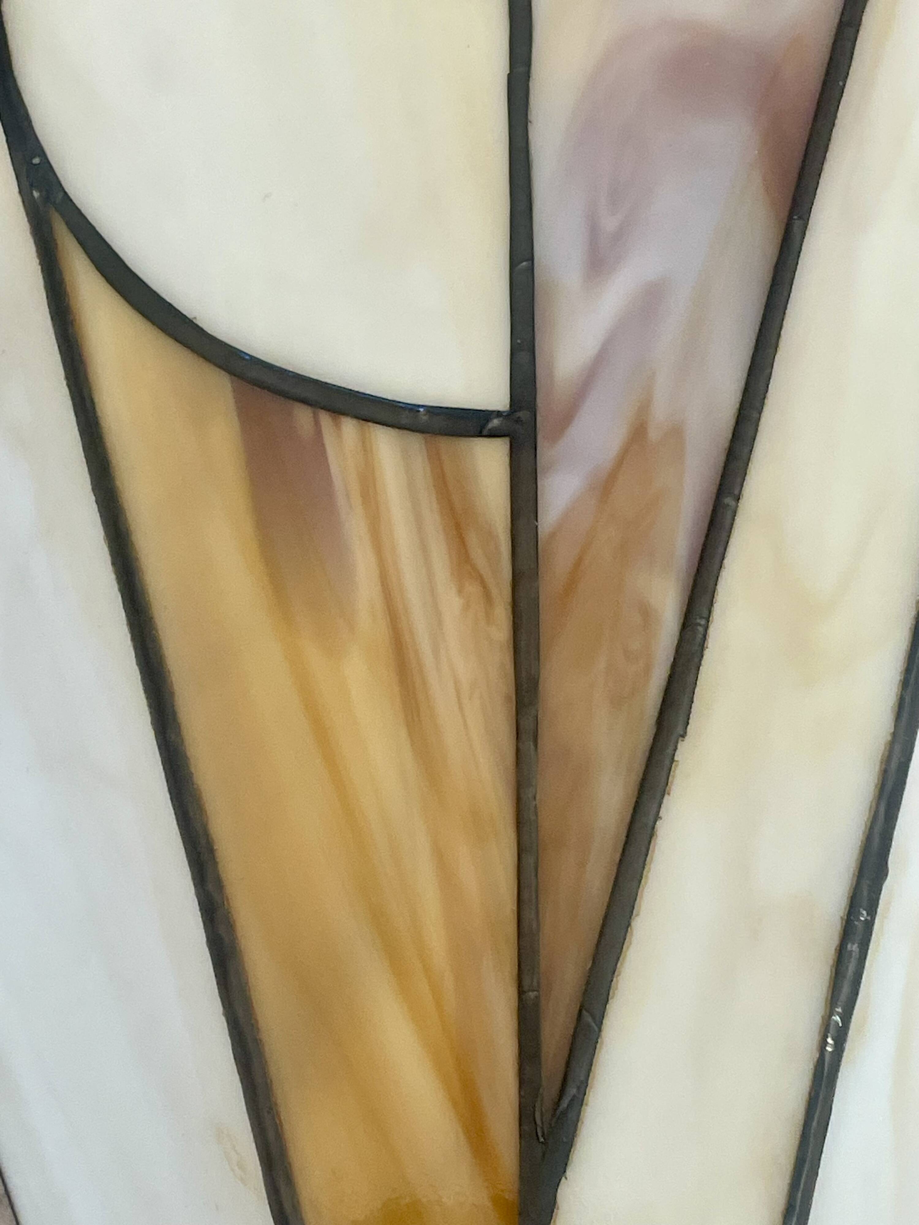 Stained glass wall lamp, Tiffany style, Art Deco design.