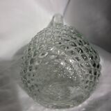 Glass bottle carafe with pineapple diamond tip decoration