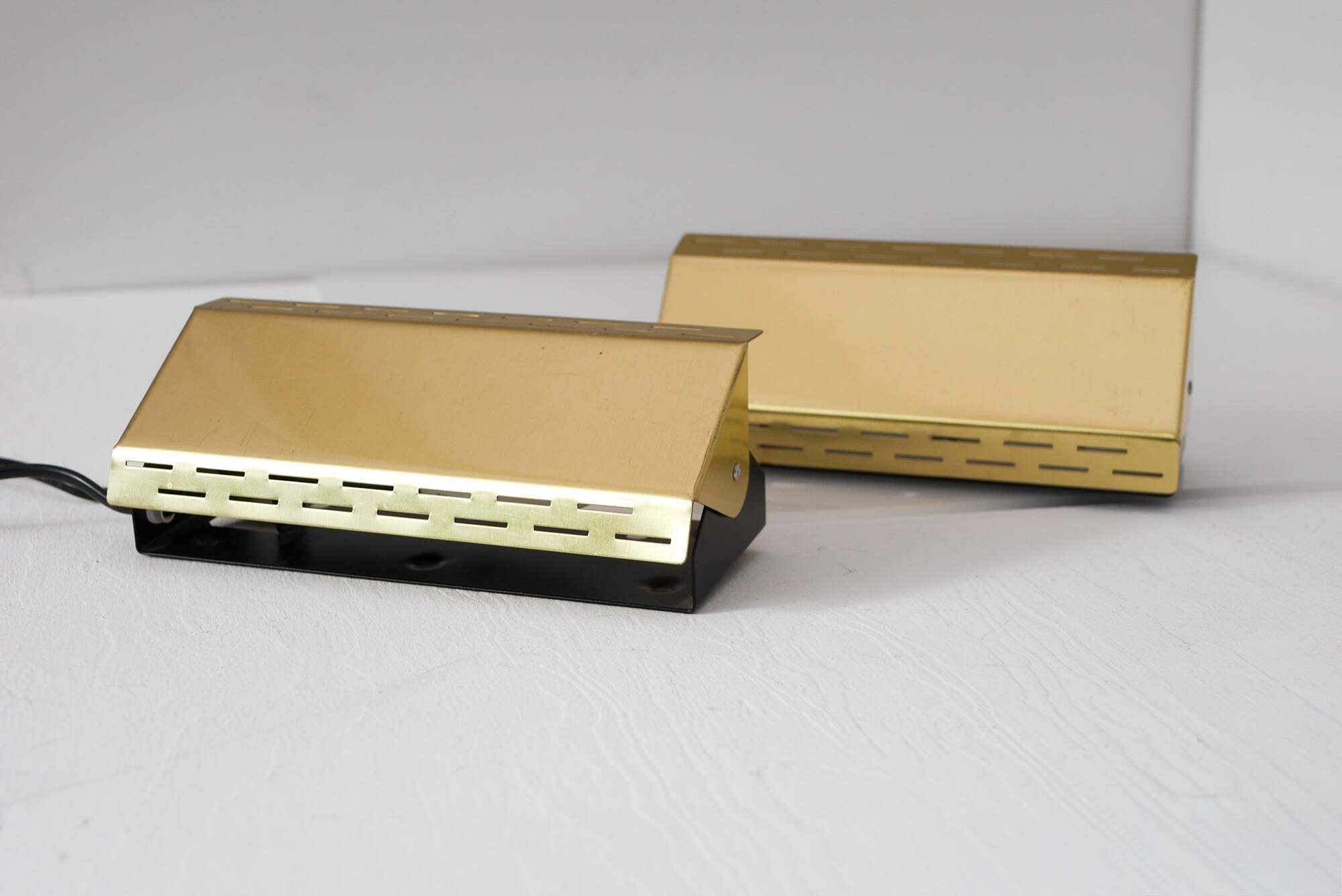 Vintage Brass Wall Sconces Örsjö, Mid-Century Modern Style, circa 1965