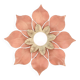 Flower wall or ceiling light in pink and beige metal, 80s