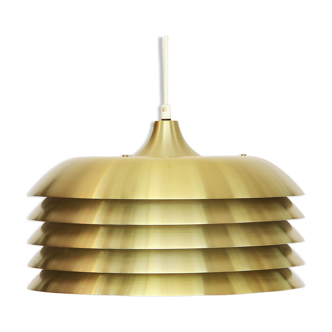 Pendant light T 742 by Hans-Agne Jakobsson for H-A Jakobsson AB, Markaryd, brushed golden aluminum, Sweden 1960s
