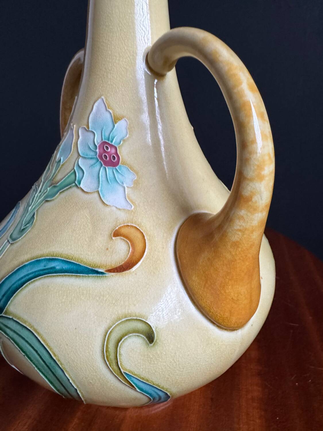Art Nouveau ceramic vase by Gustave de Bruyn