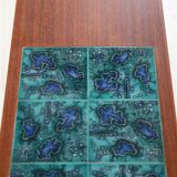 Filigree mid-century teak coffee table with tiles / 1960s / 1970s / Danish modern design