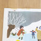 Affiche scolaire Nathan 1966 face 1 Les marrons chauds et face 2 Hiver Bonhomme de neige