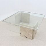 Italian marble and glass coffee table 1970