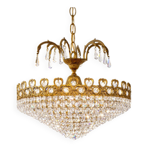 Lustre corbeille en laiton - empire